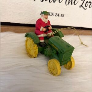 John Deere Green and Yellow Tractor with Santa